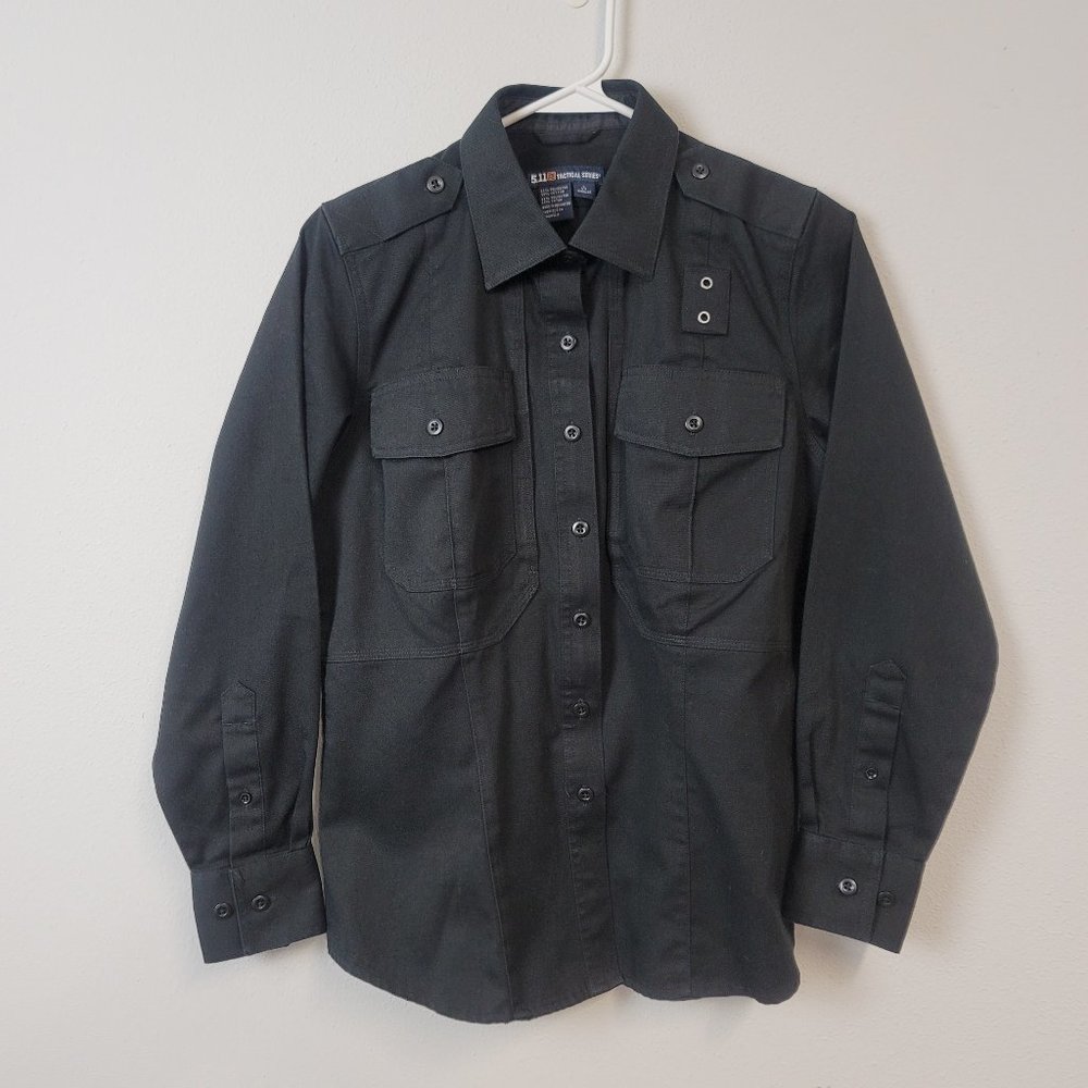5.11 Tactical Women's Twill PDU women's long sleeve shirt black size small (6-8)